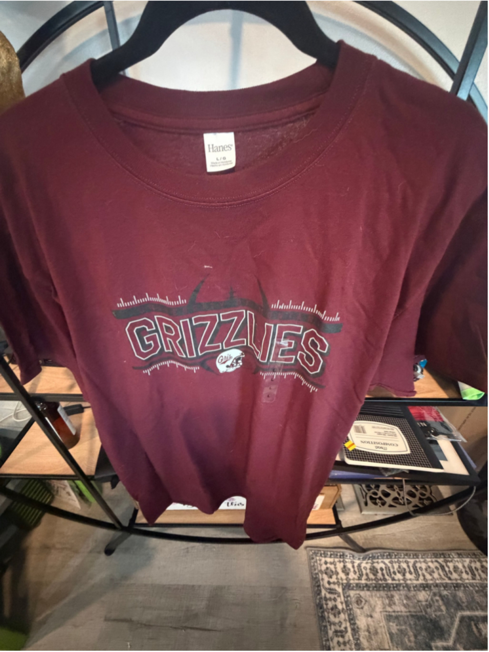 Men's Hanes Grizzlies Graphic T-Shirt Maroon L